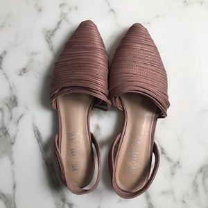 Dusty Rose Strappy Slingback Flats
